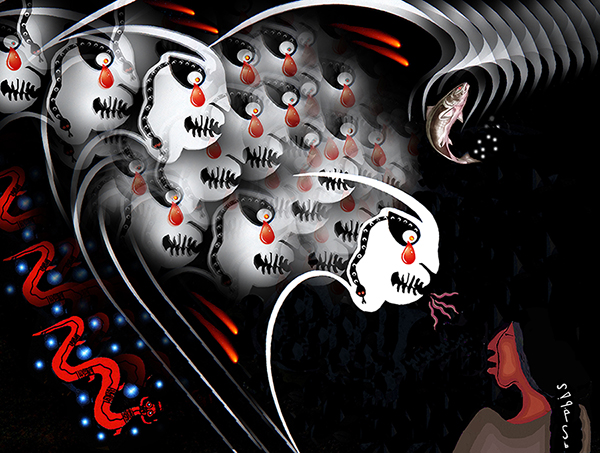The Coming of the Sky Wiindigoo art print