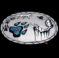 Wolf Clan belt buckle