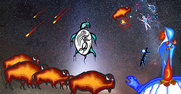 Journey to the Sky Bison art print